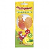Купить петушок, леденцовая карамель с цинком и витамином с лимон и мята, 17г бад в Нижнем Новгороде