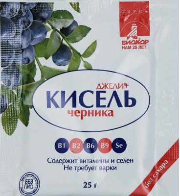 Купить кисель джели плюс, со вкусом черники, гранулы 25г бад в Нижнем Новгороде