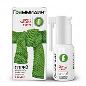Купить граммидин, спрей для местного применения дозированный 0,06мг+0,1мг/доза, флакон 112доз в Нижнем Новгороде