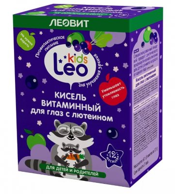 Купить кисель леовит leo kids для детей витаминный для глаз с лютеином, пакет 12г, 5 шт в Нижнем Новгороде